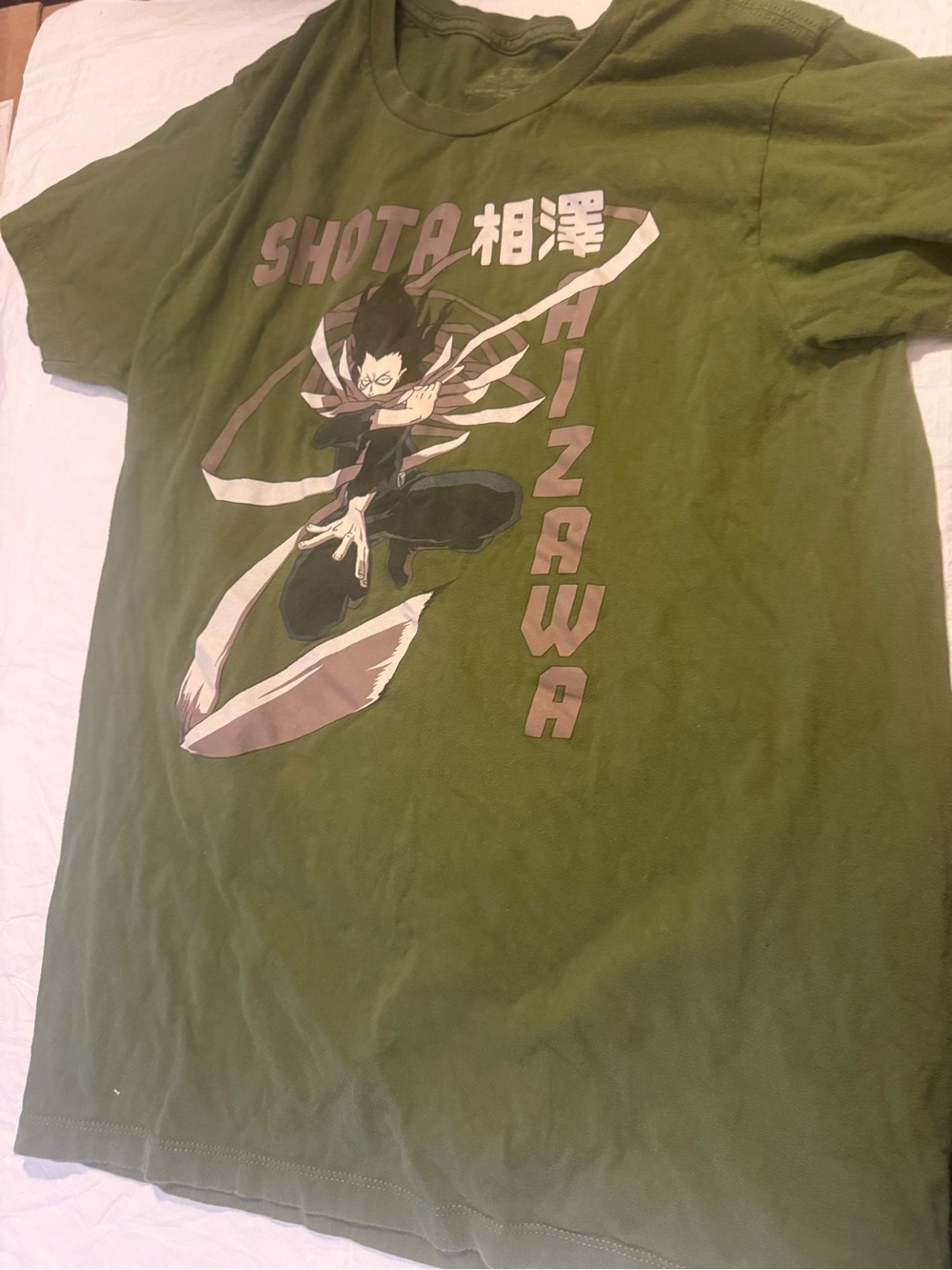 Green Graphic Men’s T-Shirt with Anime Print